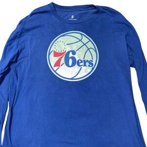 Fanatics Philadelphia Sixers Blue Long Sleeve Shirt – Size Large